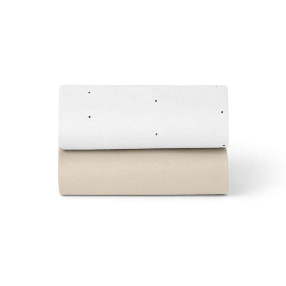 Snüz 2pc Crib Sheets, White/Dot
