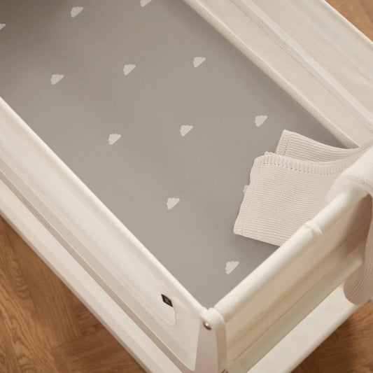 Snüz 2pc Crib Sheets, Grey/Cloud
