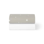 Snüz 2pc Crib Sheets, Grey/Star