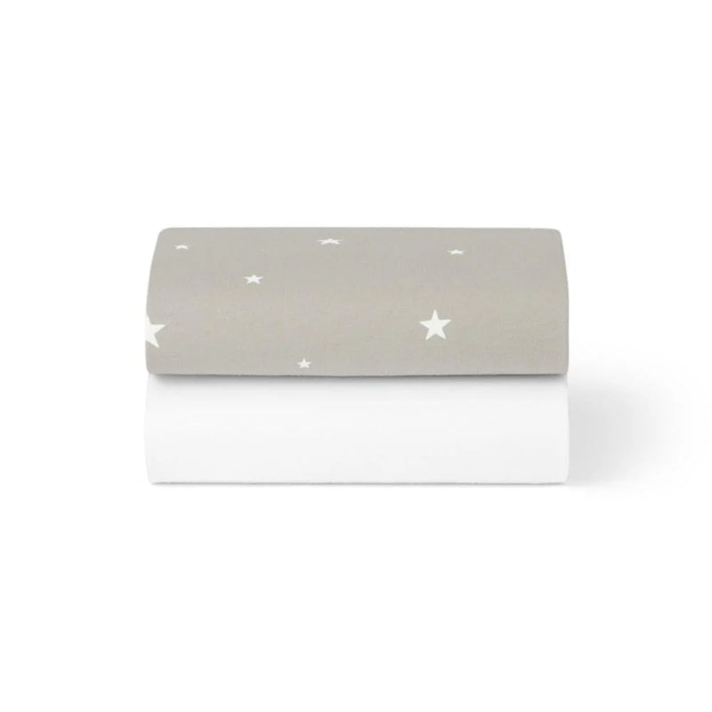 Snüz 2pc Crib Sheets, Grey/Star