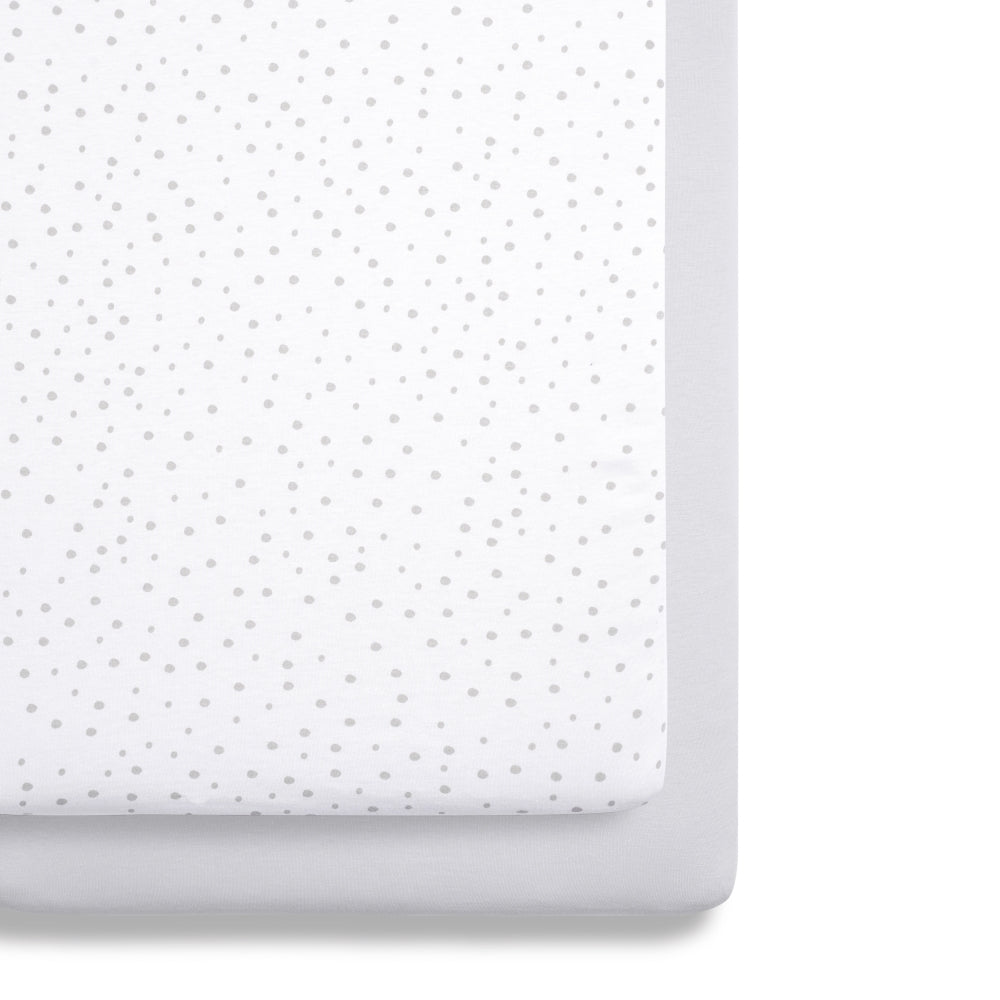 Snüz 2pc Crib Sheets, Grey Spot
