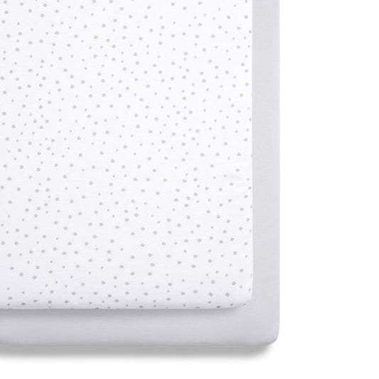 Snüz 2pc Crib Sheets, Grey Spot