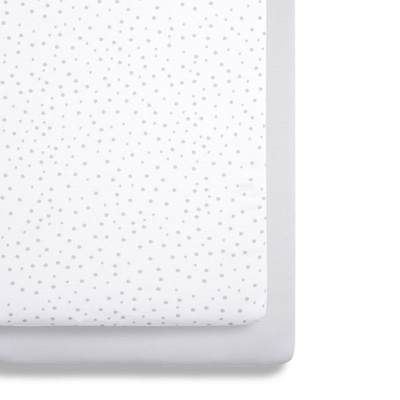 Snüz 2pc Crib Sheets, Grey Spot