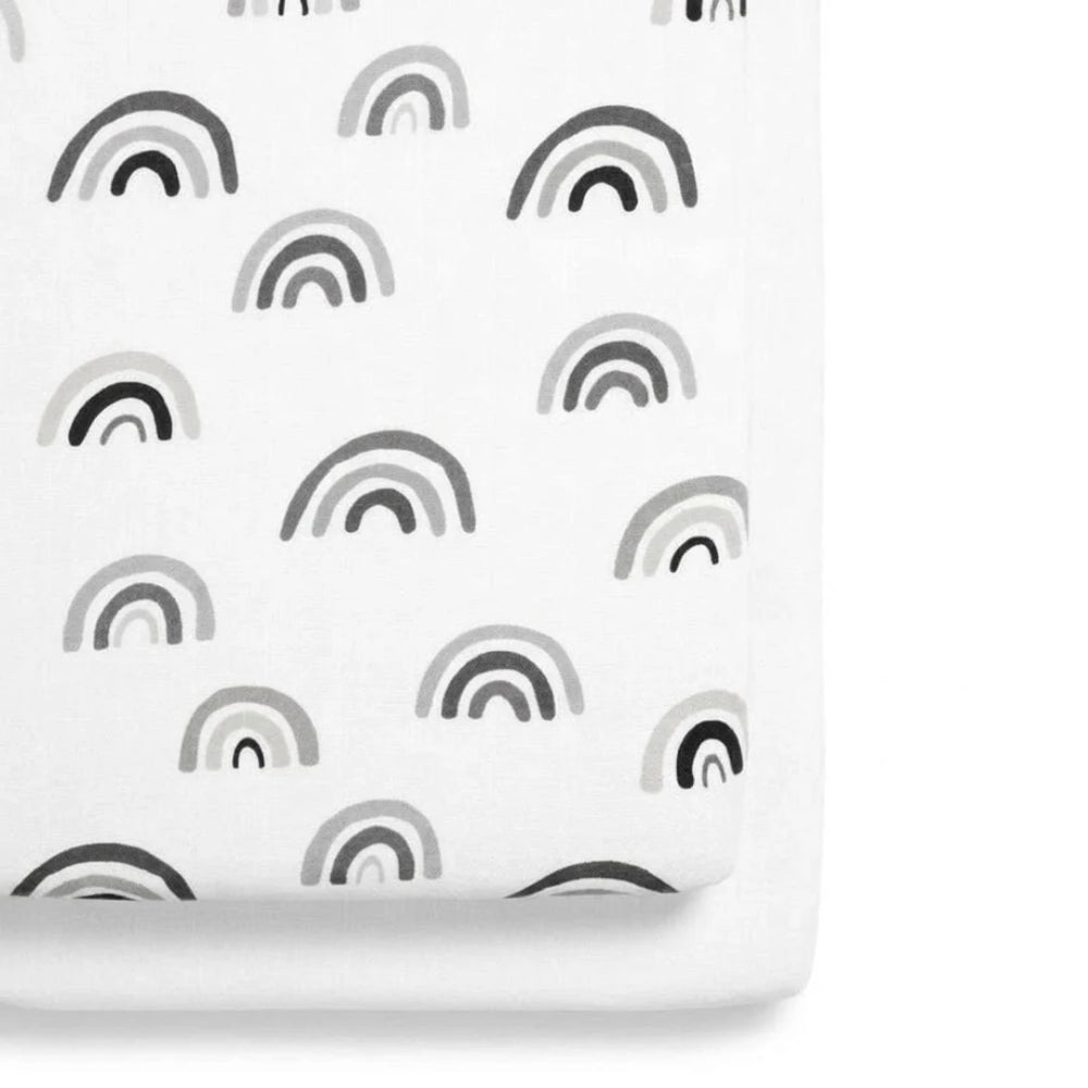 Snüz 2pc Crib Sheets, Mono Rainbow