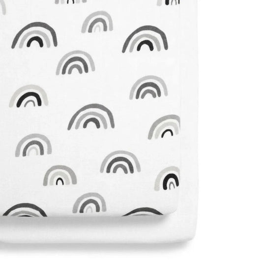 Snüz 2pc Crib Sheets, Mono Rainbow