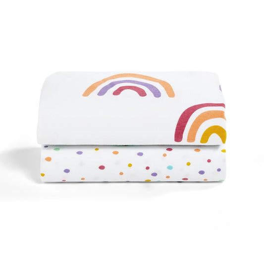 Snüz 2pc Crib Sheets, Multi Rainbow