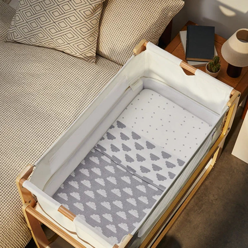 Snüz 3pc Bedside Crib Bedding Set, Cloud