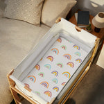 Snüz 3pc Bedside Crib Bedding Set, Multi Rainbow