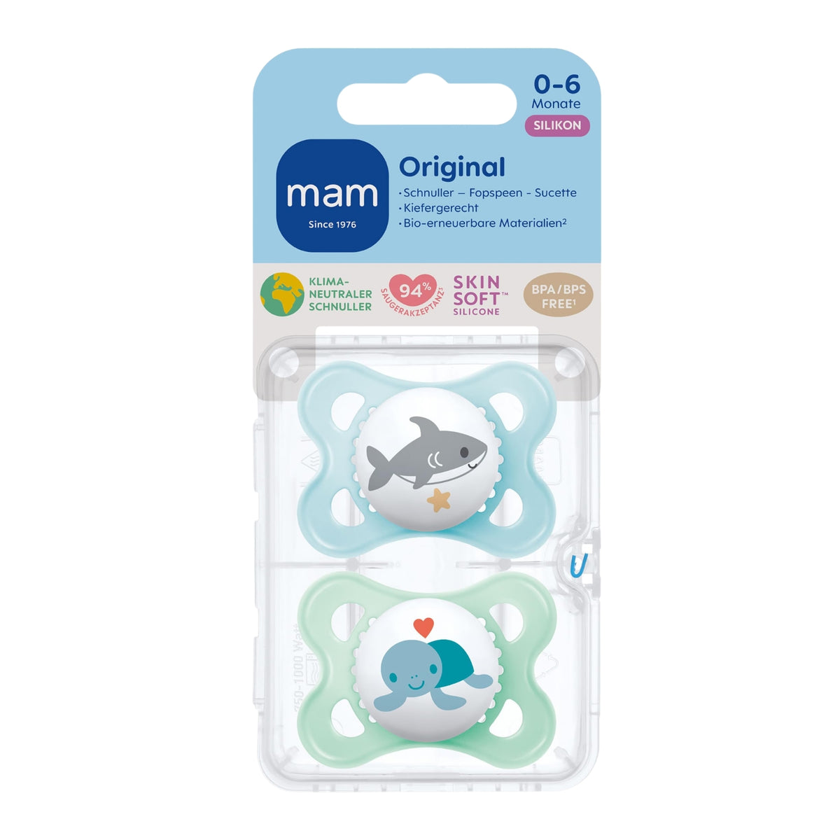 MAM Original Soothers 0-6m, Blue