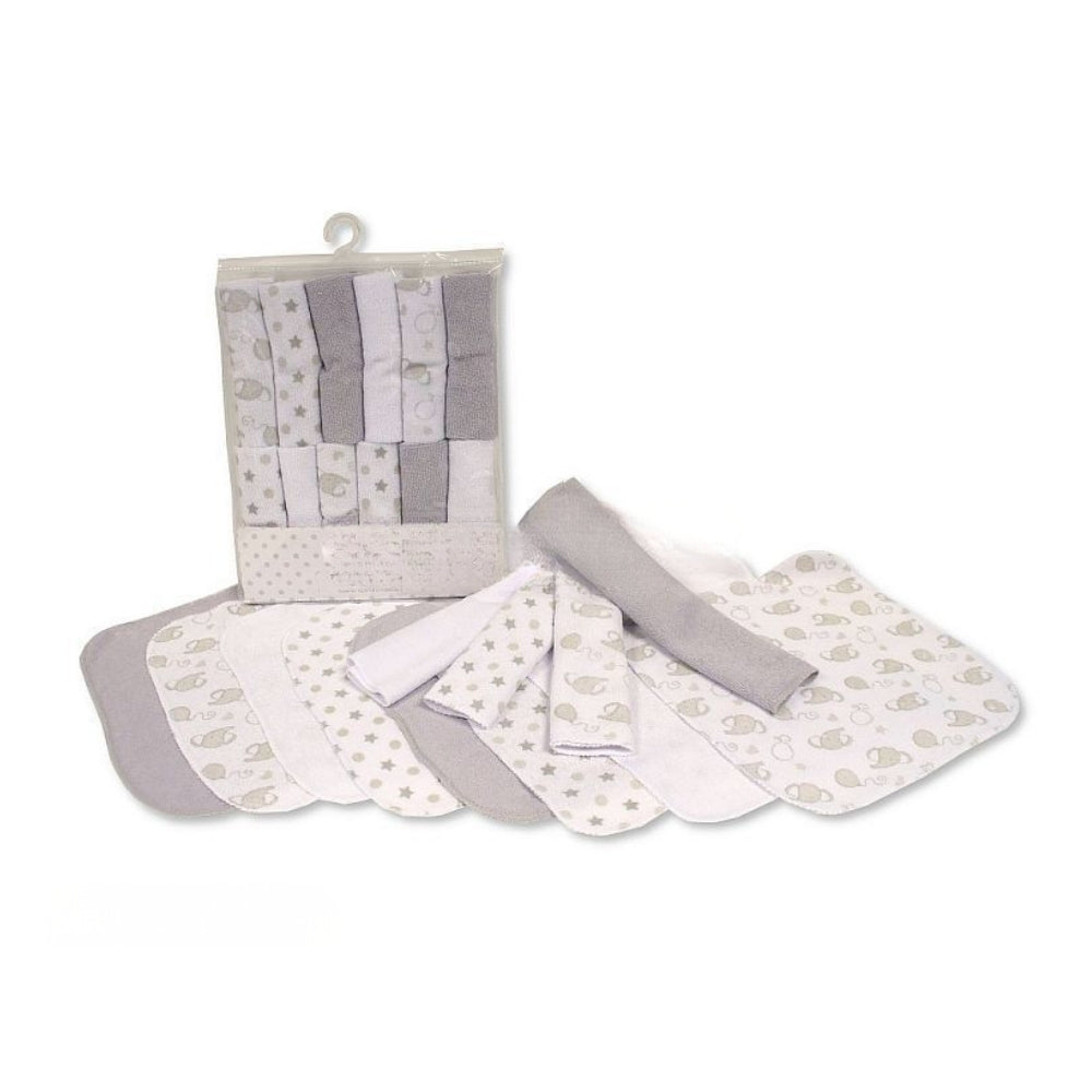 Baby Wash Cloths 12pc, Grey