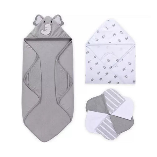 Momcozy Hooded Towels & Washcloths Set