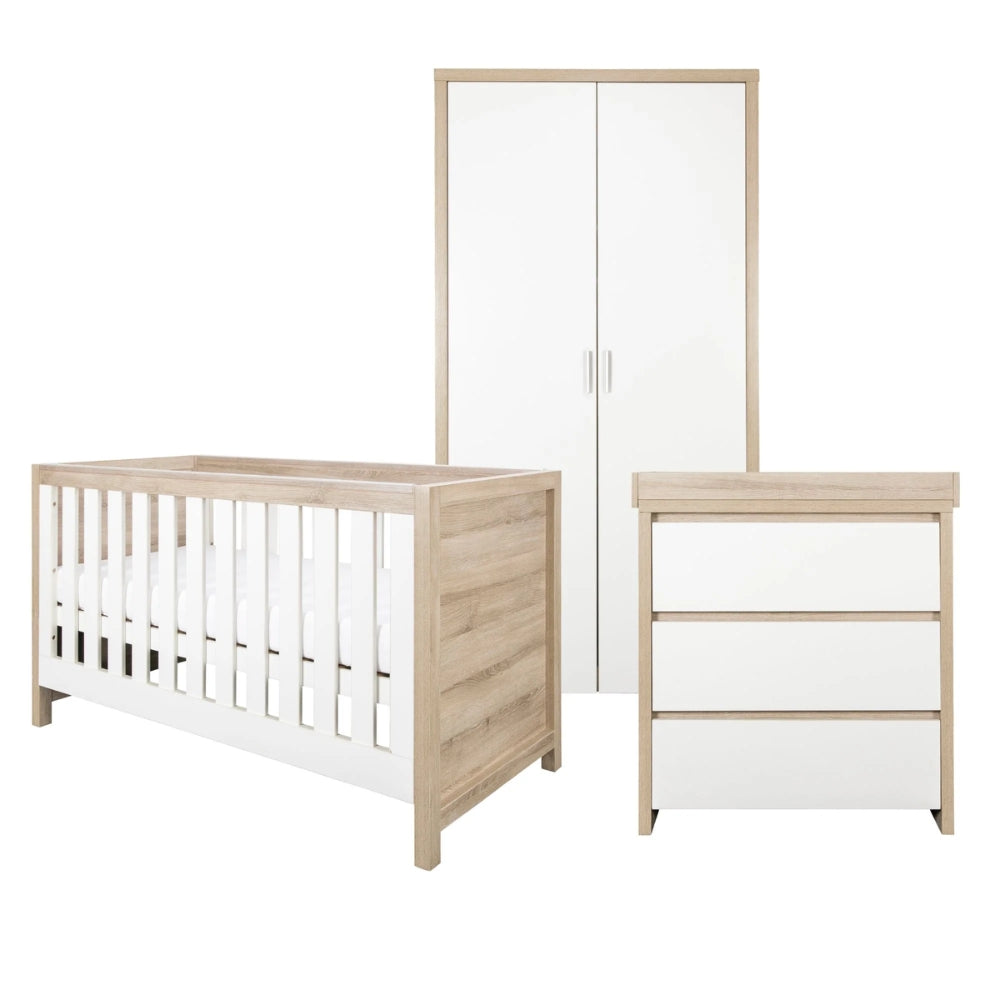 Tutti Bambini Modena 3pc Room Set, White/Oak