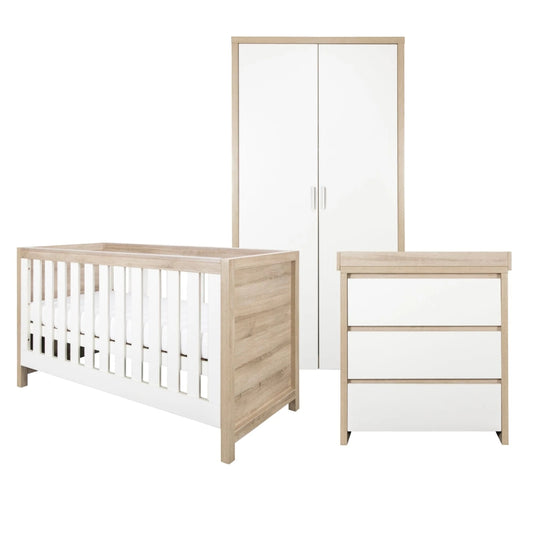 Tutti Bambini Modena 3pc Room Set, White/Oak