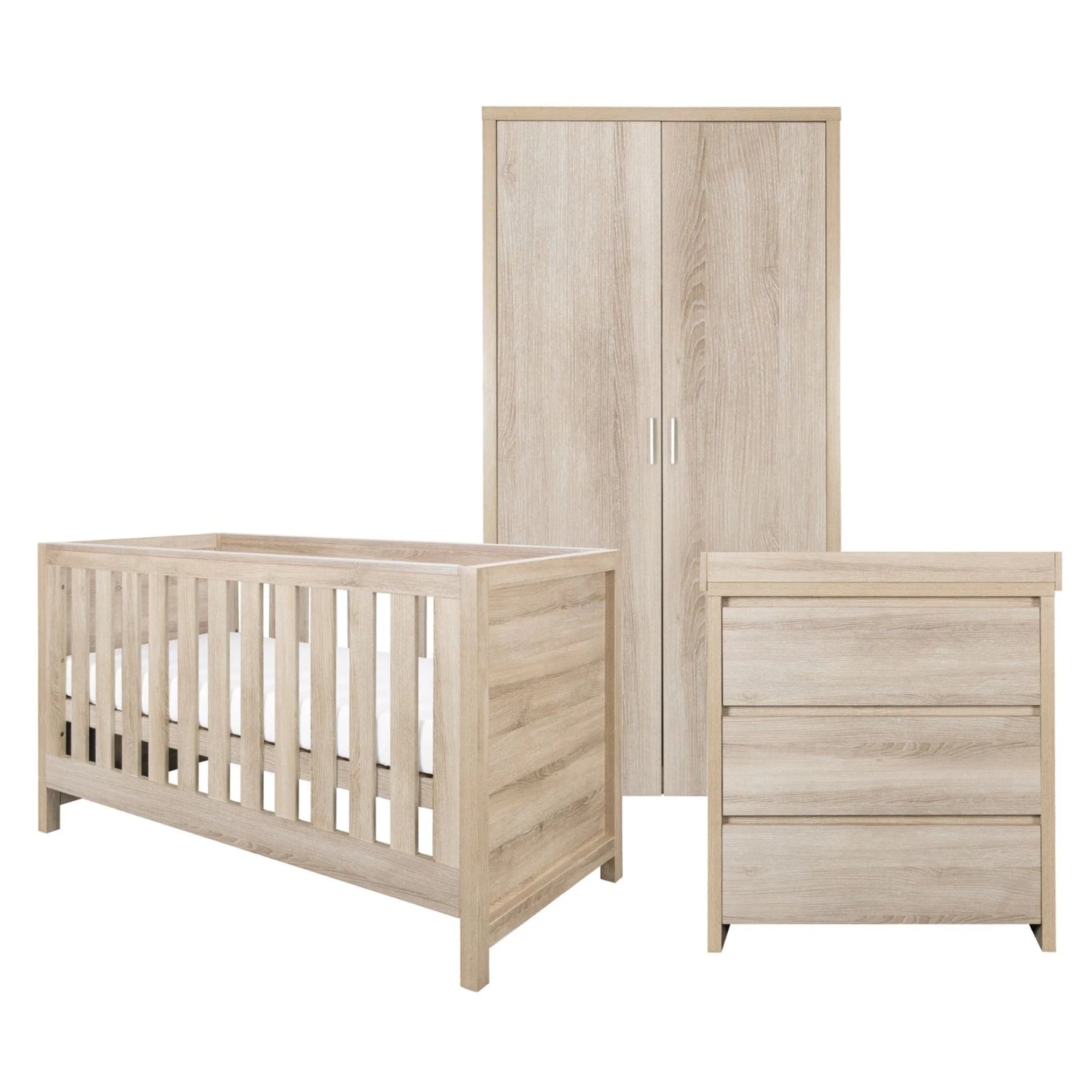 Tutti Modena 3pc Nursery Room Set & Mattress, Oak