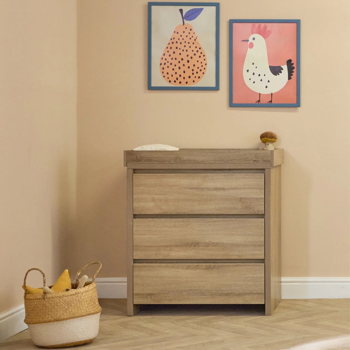 Tutti Modena 3pc Nursery Room Set & Mattress, Oak