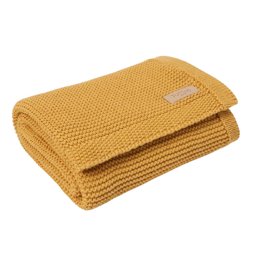Tutti Bambini Chunky Knitted Blanket, Ochre