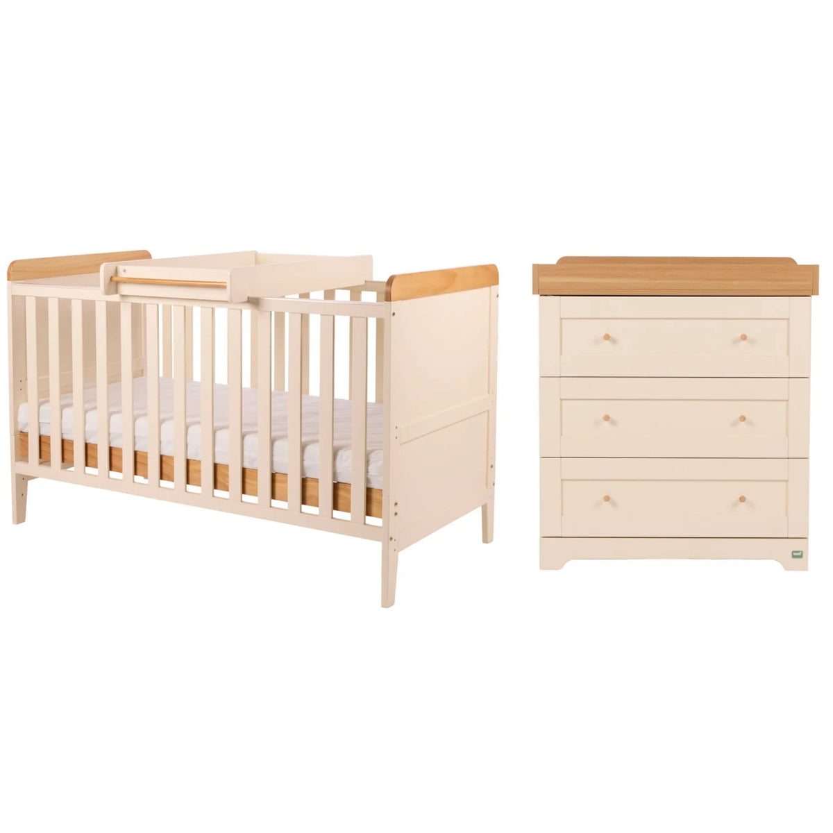 Tutti Bambini Rio 2pc Room Set & Mattress, Cashmere/Honey Oak