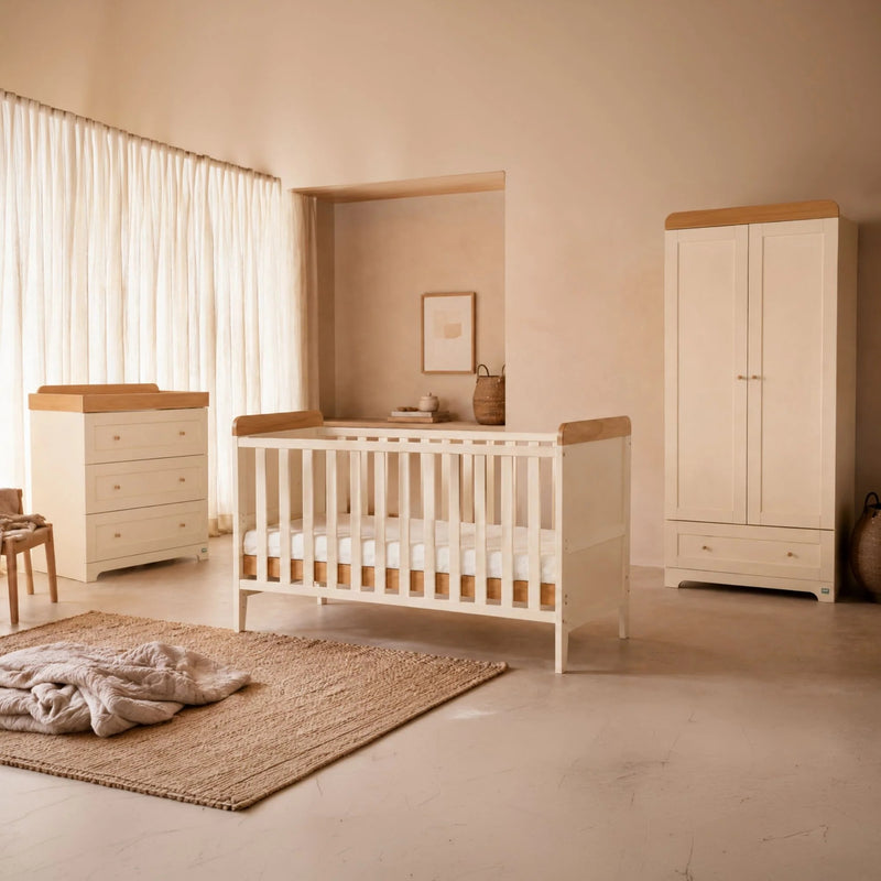 Tutti Bambini Rio 3pc Room Set & Mattress, Cashmere/Honey Oak
