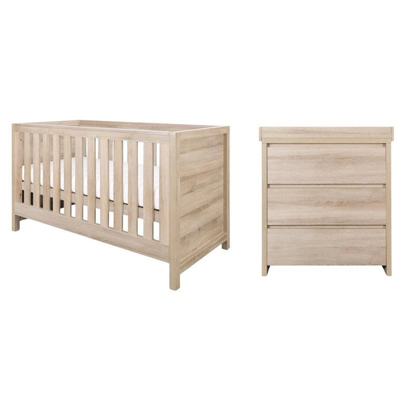 Tutti Bambini Modena 2 Piece Room Set & Mattress, Oak