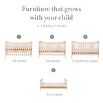 Tutti Bambini Rio Cot Bed, Cot Top Changer & Mattress - Cashmere/Honey Oak