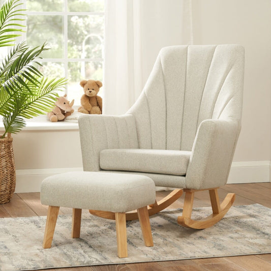 Tutti Bambini Jonah Nursing Chair & Stool, Pebble