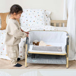Tutti Bambini CoZee Mini Me Play Crib, Oak/Charcoal