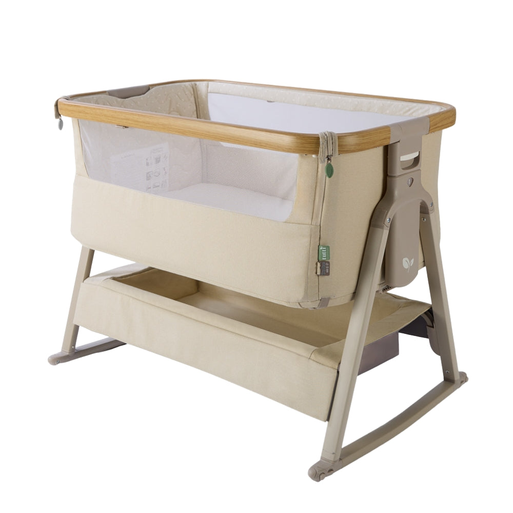 Tutti Bambini CoZee Air 2 Bedside Crib, Toasted Oak/Sand