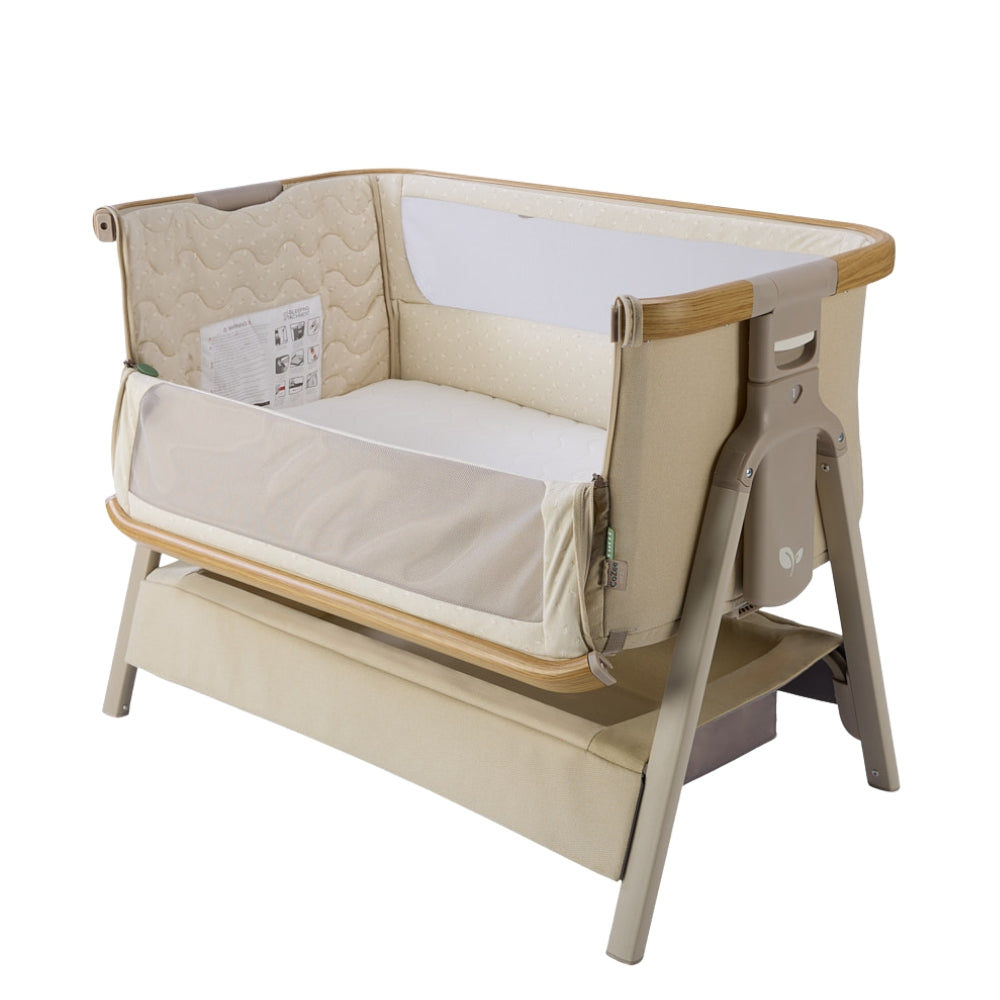 Tutti Bambini CoZee Air 2 Bedside Crib, Toasted Oak/Sand