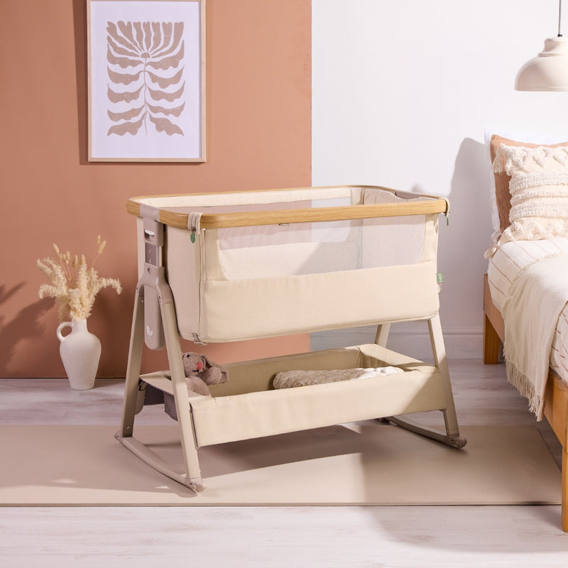 Tutti Bambini CoZee Air 2 Bedside Crib, Toasted Oak/Sand