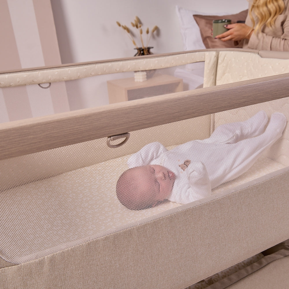 Tutti Bambini CoZee Air 2 Bedside Crib, Soft Walnut/Cocoa