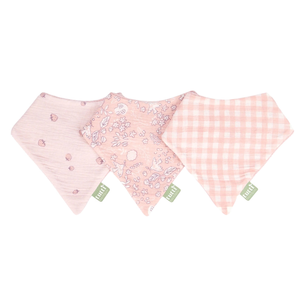 Tutti Bambini Muslin Bandana Bibs 3pc, Tiny Tails
