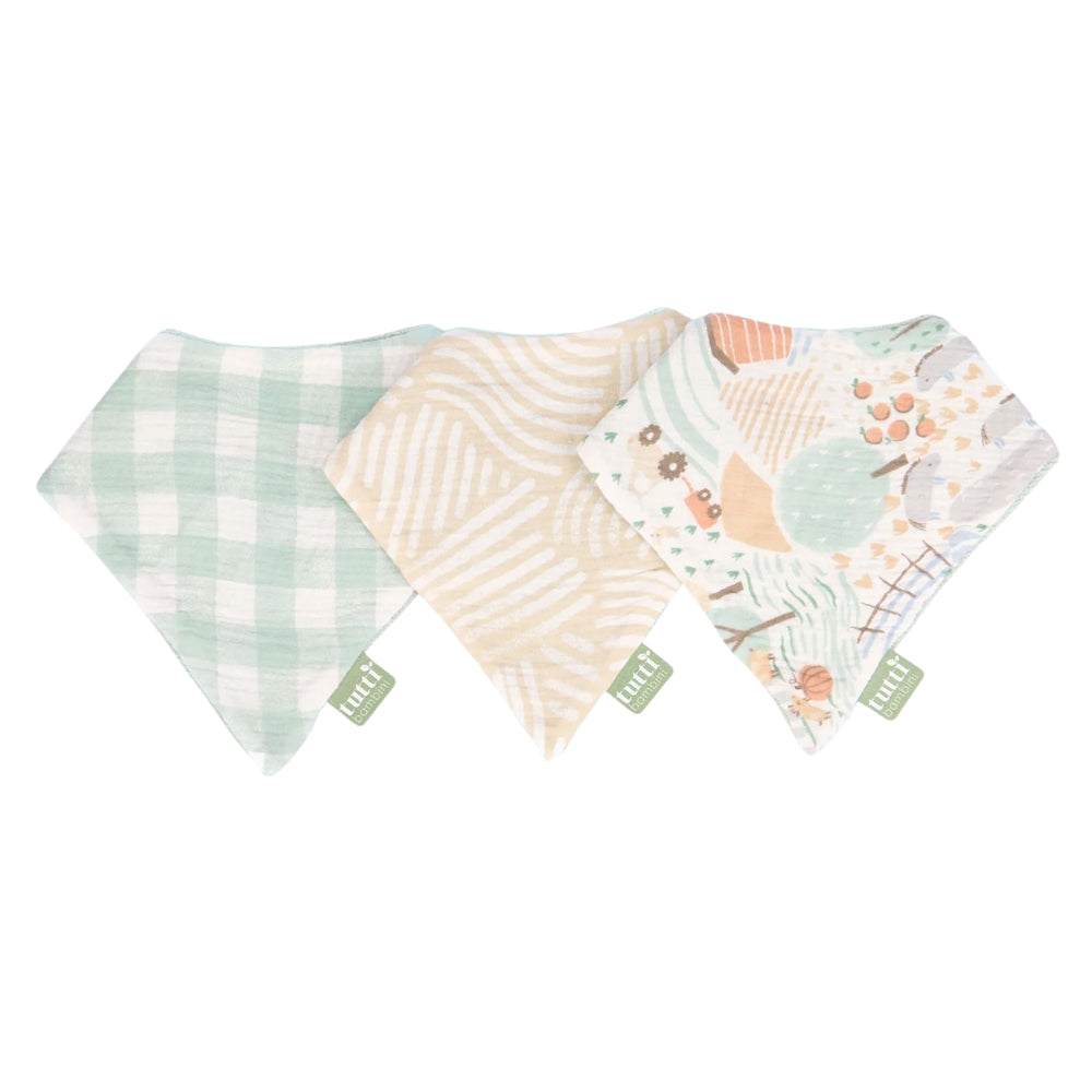 Tutti Bambini Muslin Bandana Bibs 3pc, Good Life