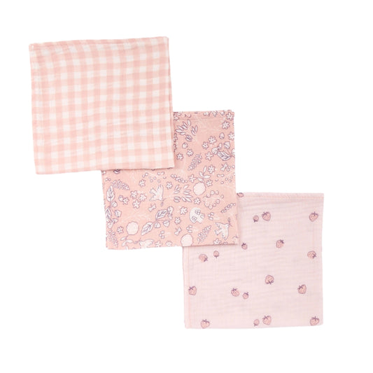 Tutti Bambini Muslin Squares 3pk, Tiny Tails