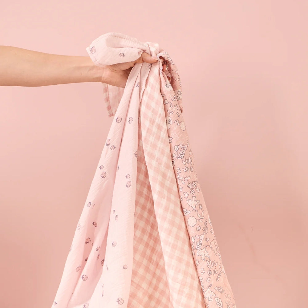 Tutti Bambini Muslin Squares 3pk, Tiny Tails