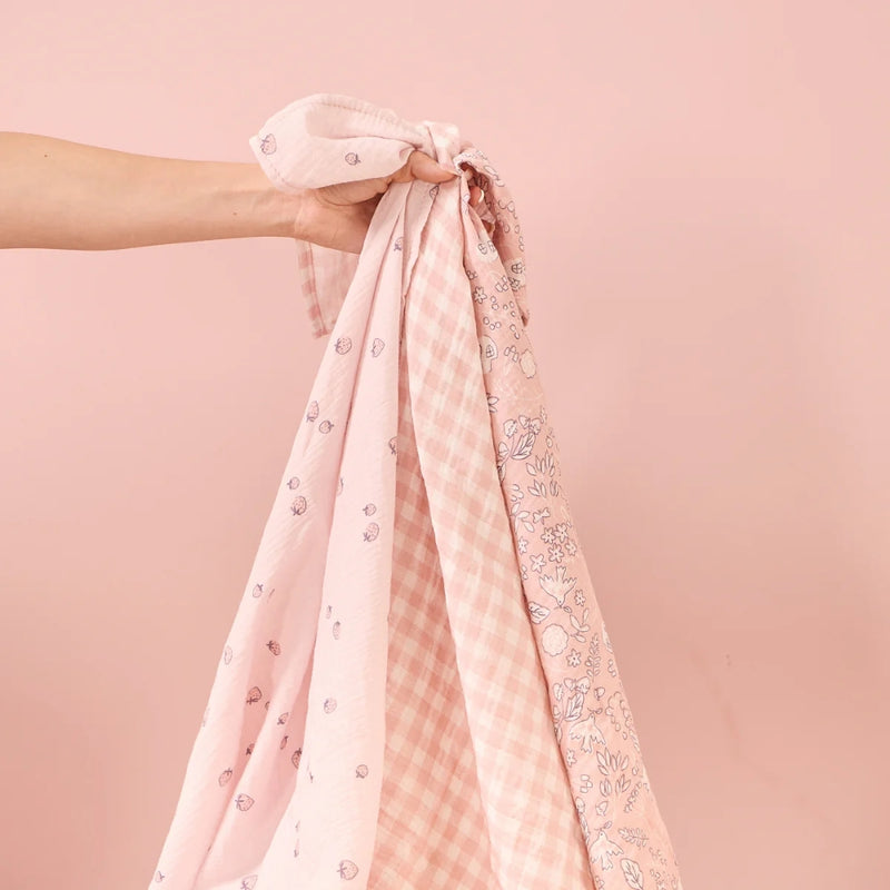 Tutti Bambini Muslin Squares 3pk, Tiny Tails