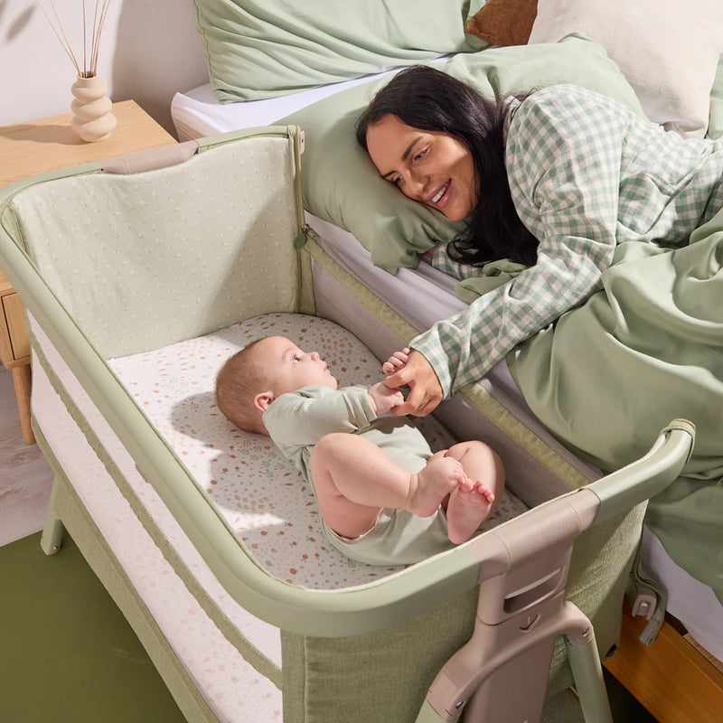 Tutti Bambini Cozee Zen Bedside Crib, Eucalyptus