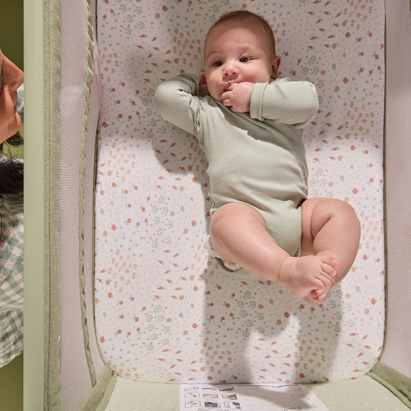 Tutti Bambini Cozee Zen Bedside Crib, Eucalyptus