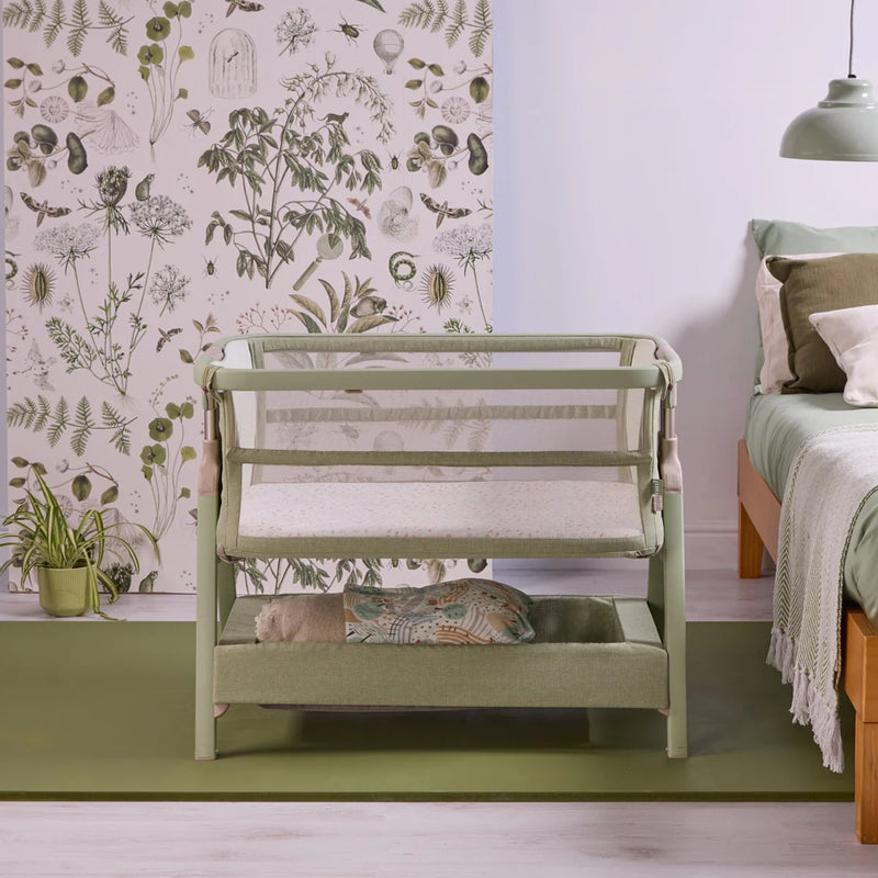 Tutti Bambini Cozee Zen Bedside Crib, Eucalyptus