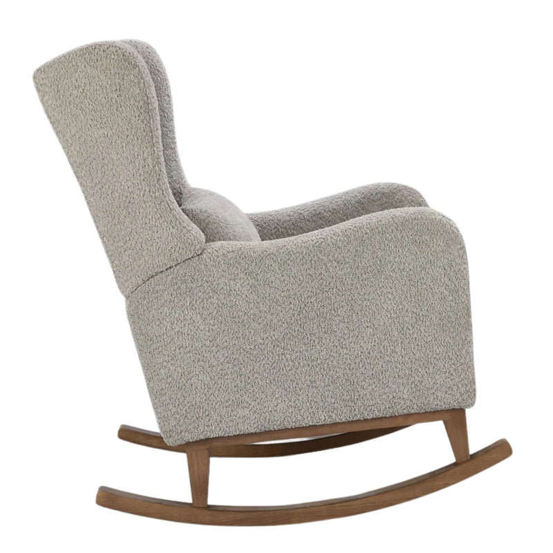 Tutti Bambini Harper Wingback Rocking Chair & Foot Stool, Teddy Grey