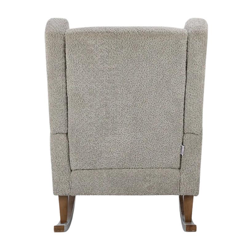 Tutti Bambini Harper Wingback Rocking Chair & Foot Stool, Teddy Grey