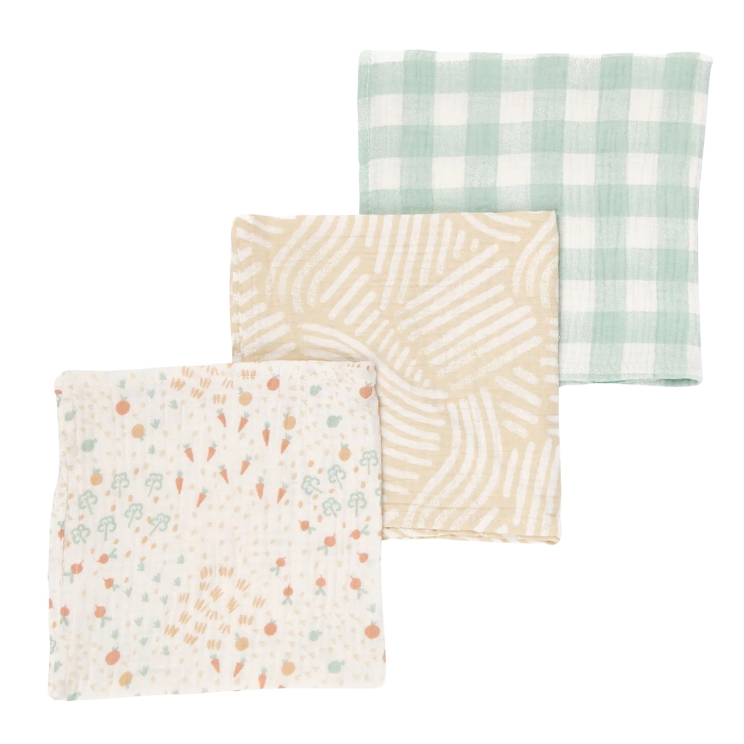 Tutti Bambini Large Muslin Square Swaddles 3pk, Good Life