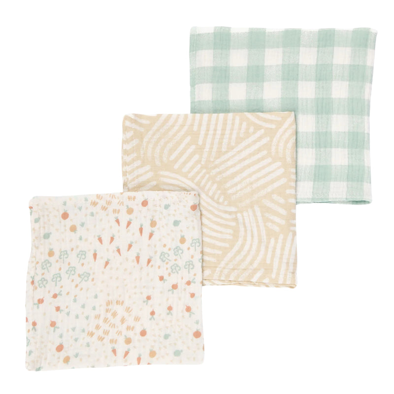Tutti Bambini Large Muslin Square Swaddles 3pk, Good Life