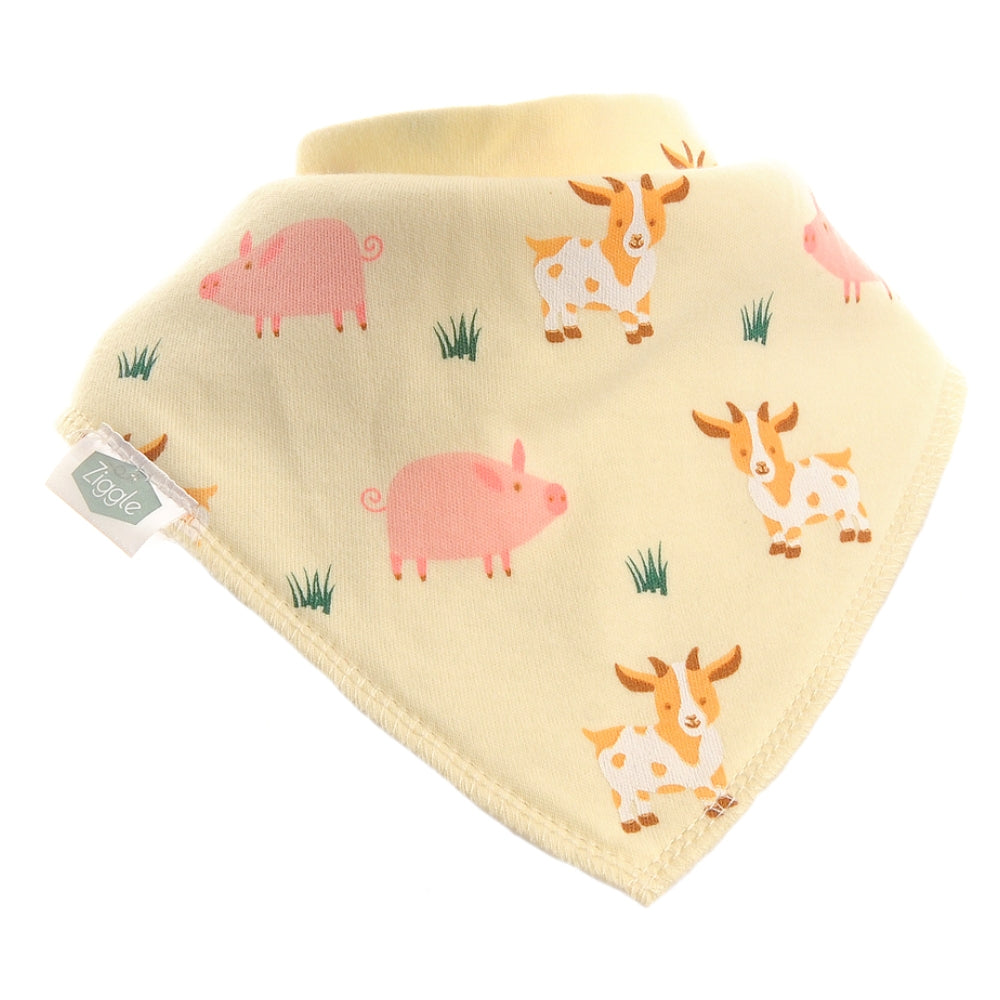 Ziggle 4pc Bandana Dribble Bibs, Country Life
