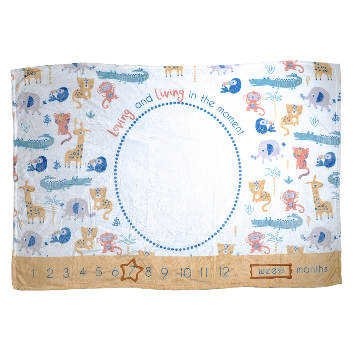 Ziggle Milestone Blanket, Savanna Animals