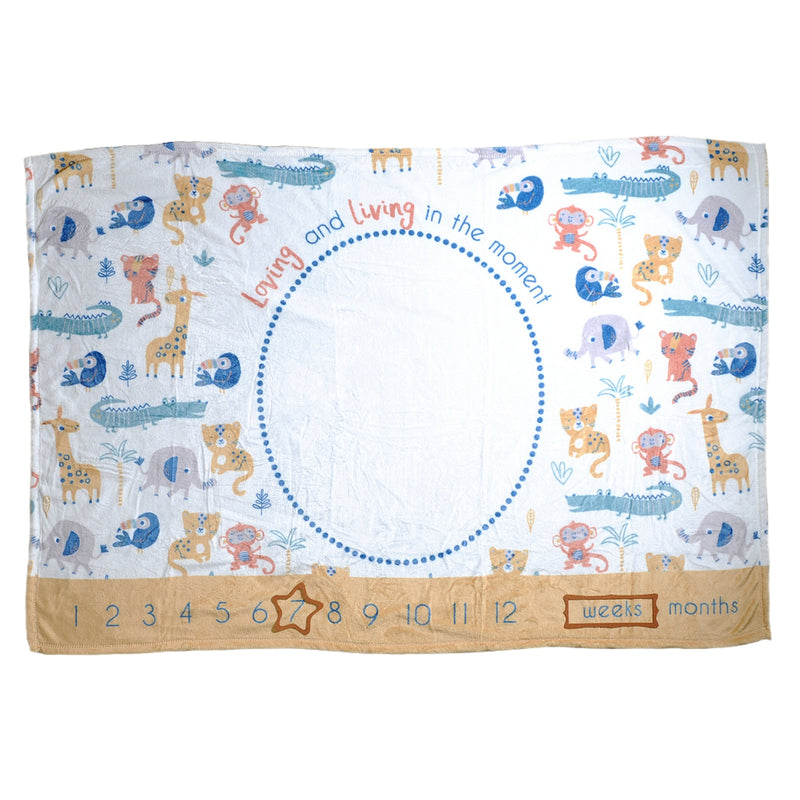 Ziggle Milestone Blanket, Savanna Animals