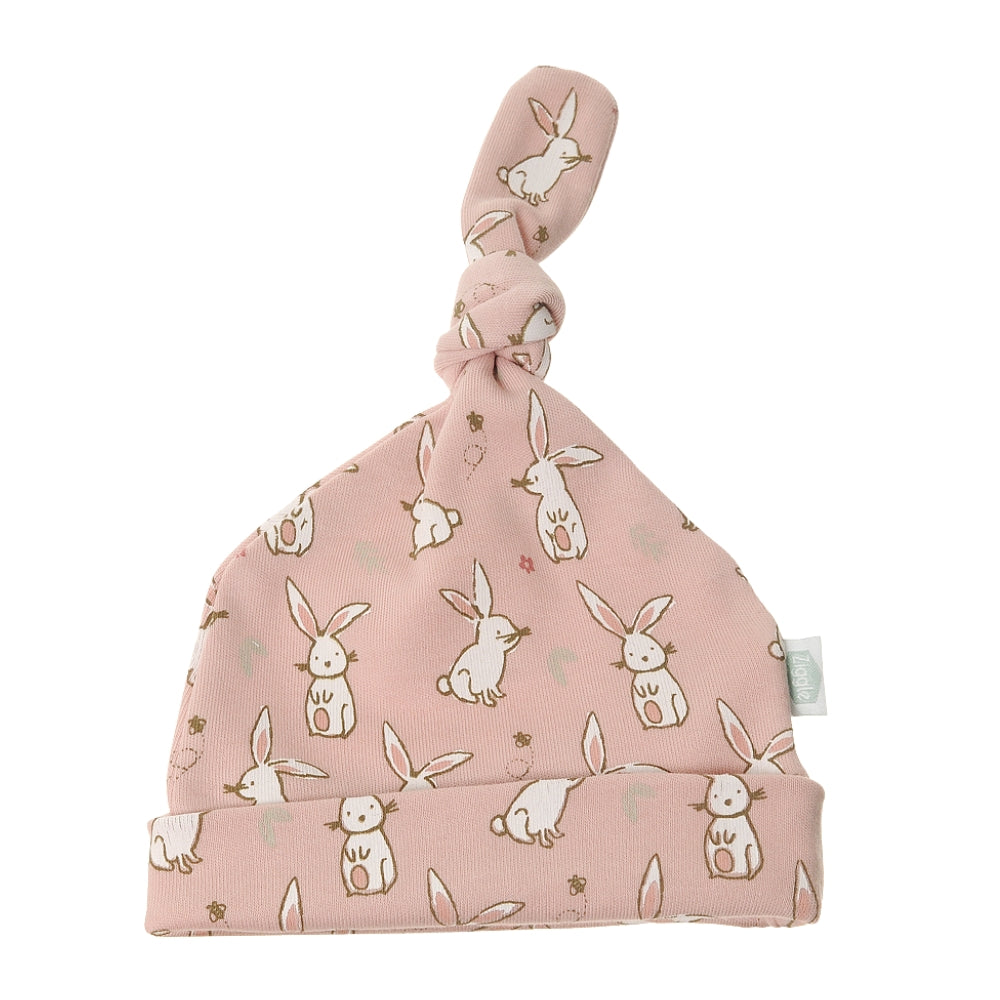 Ziggle Knotted Hat, Pink Bunnies