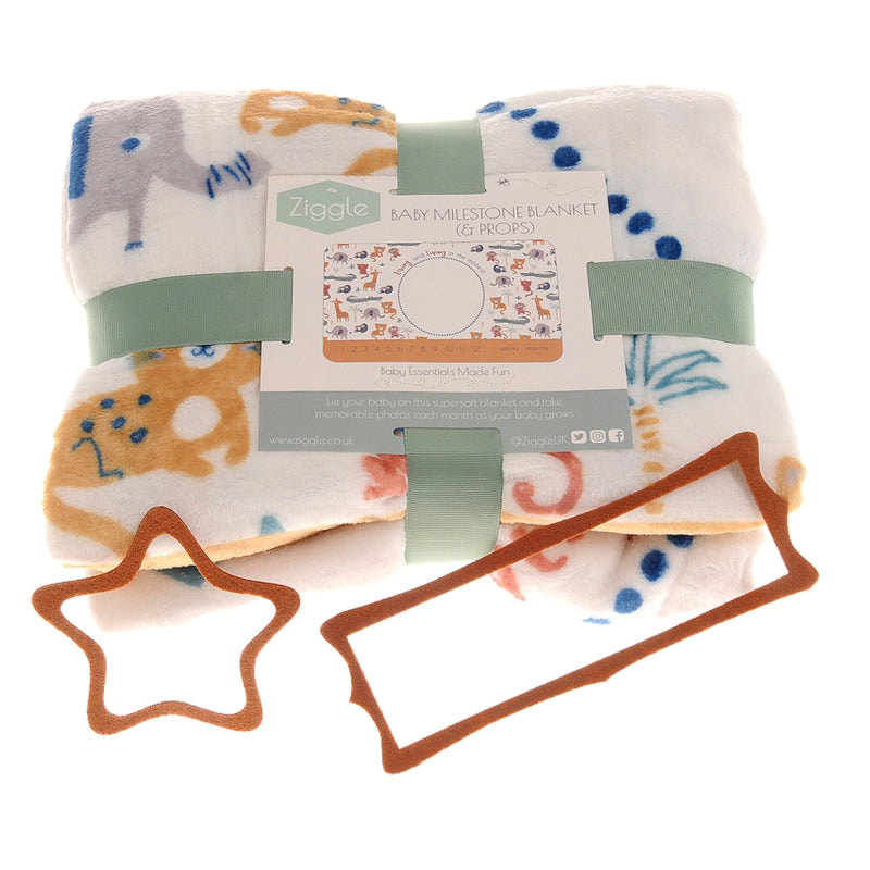 Ziggle Milestone Blanket, Savanna Animals