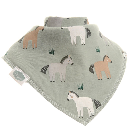Ziggle Bandana Dribble Bib, Horses