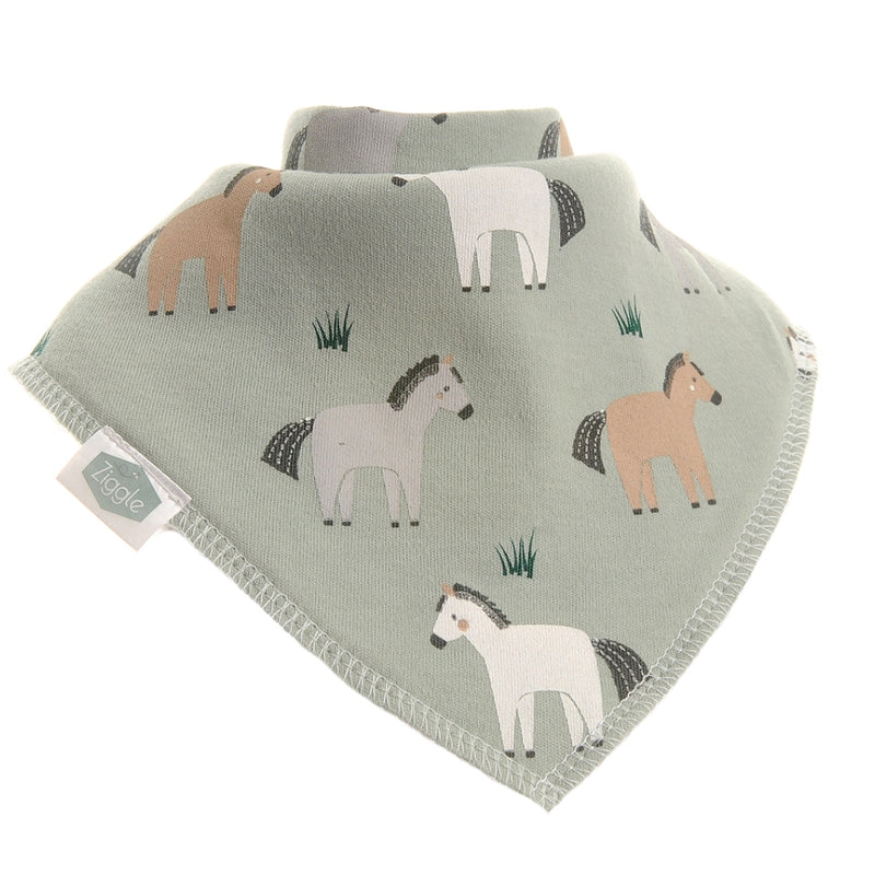 Ziggle Bandana Dribble Bib, Horses
