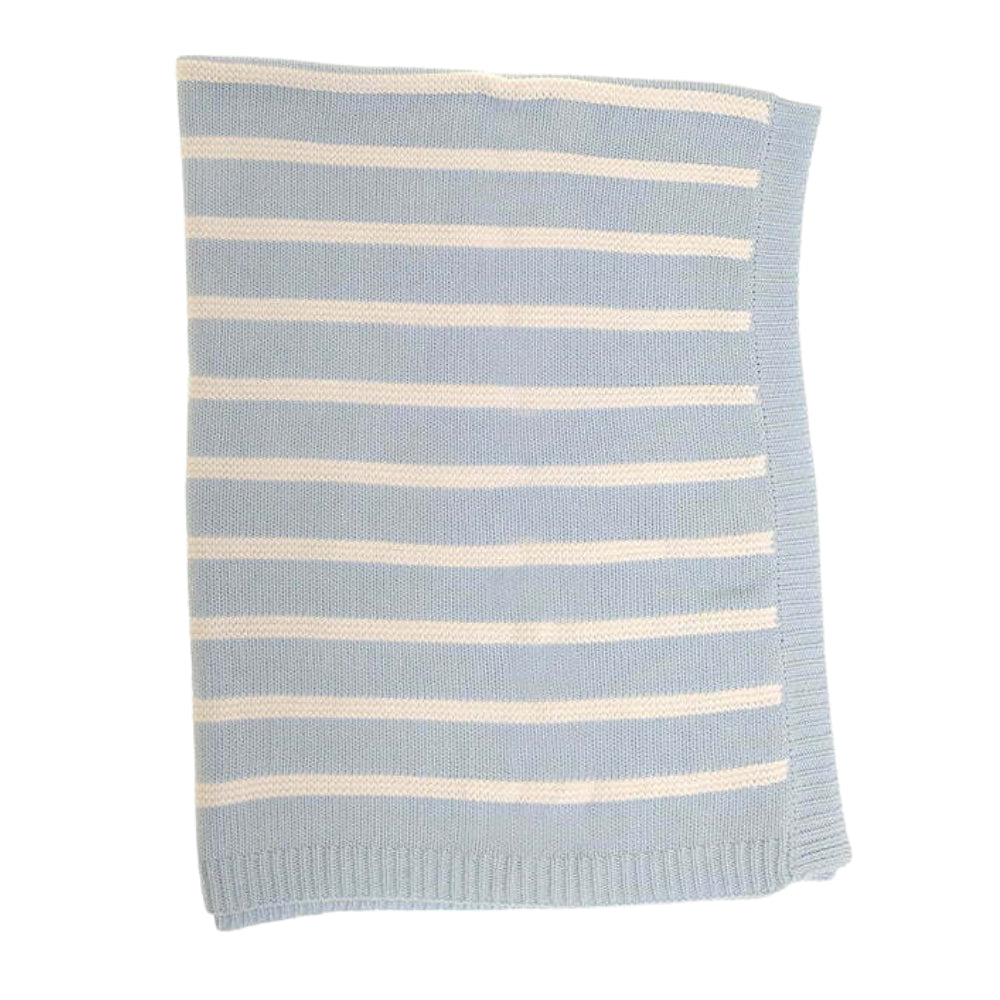 Ziggle Blanket, Blue & White Stripes